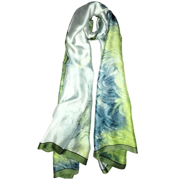 NWT Long Soft Scarf 35"x70" Rectangle Silk Feeling 100% Shawl Wrap 02071 - Picture 5 of 6